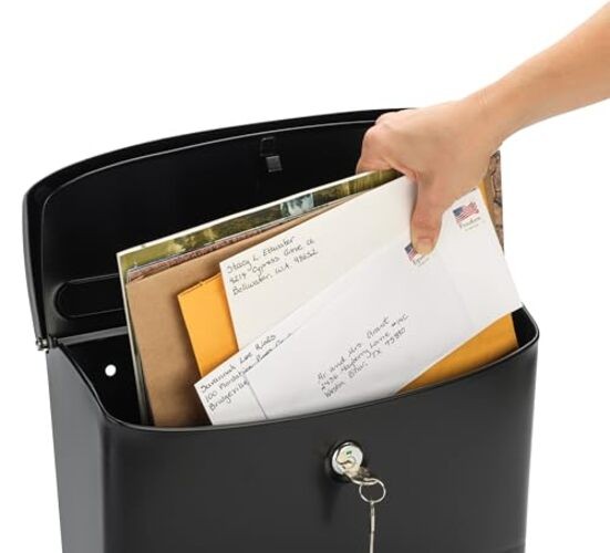 Princeton Locking, Wall-Mounted Mailbox for Outside, Metal Galvanized Medium