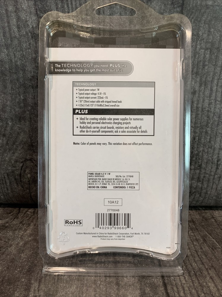 RadioShack 1W Solar Panel 4.5V