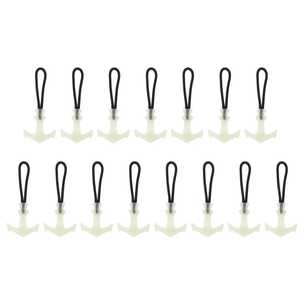 15pcs Luminous Zipper Pulls, Anti-Lost Zipper Puller Head, White