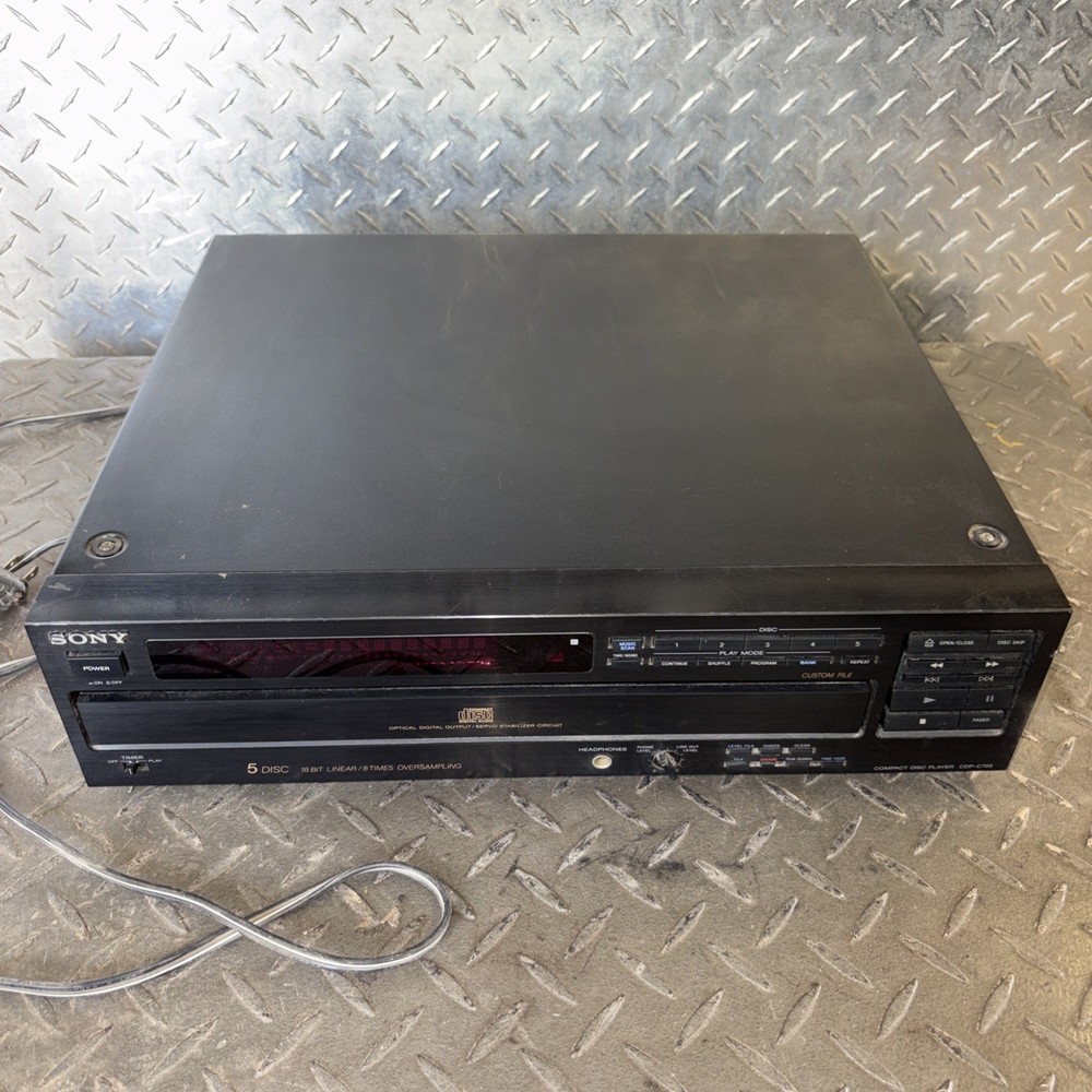 Sony CDP-C705 5 Disk Compact CD Player Optical & Stereo Out