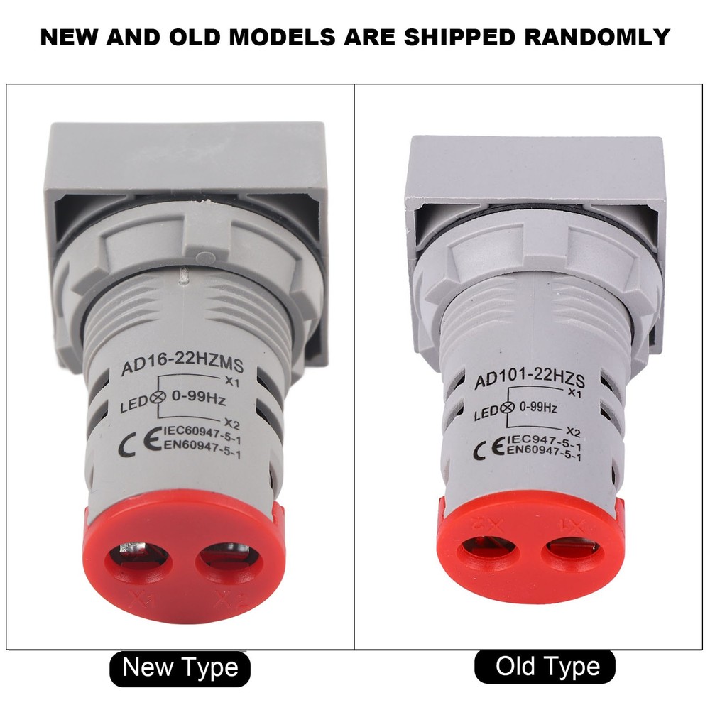 Square Digital Display LED Indication Light AC100~380V 20~75Hz Frequency Red