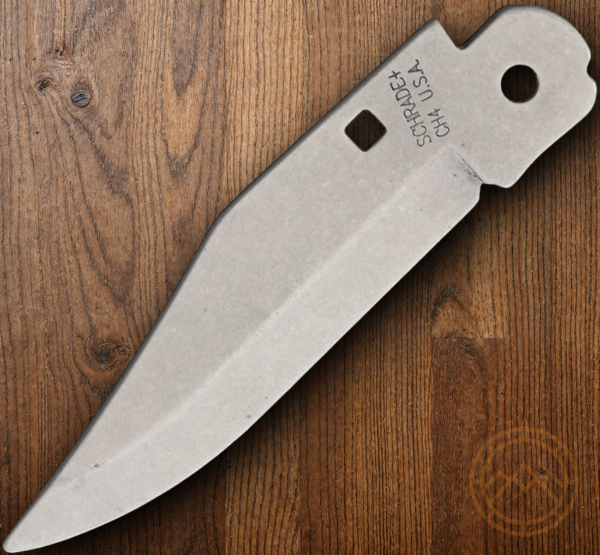 Schrade Fixed Knife 2.25" UNSHARPENED Silver Stainless Steel Clip Point Blade