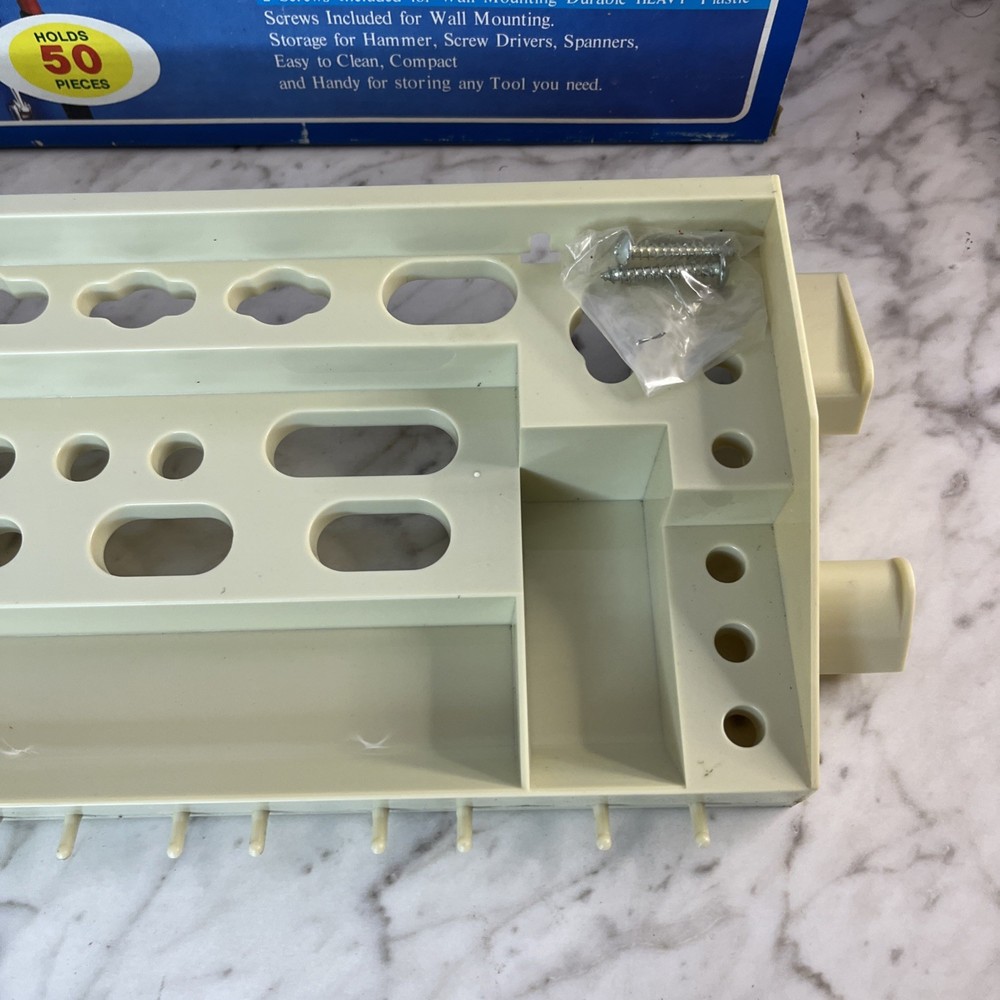 Mountable Handy Tool Rack Hold 50 Pc Wall Organizer Garage Shed Workshop Storage