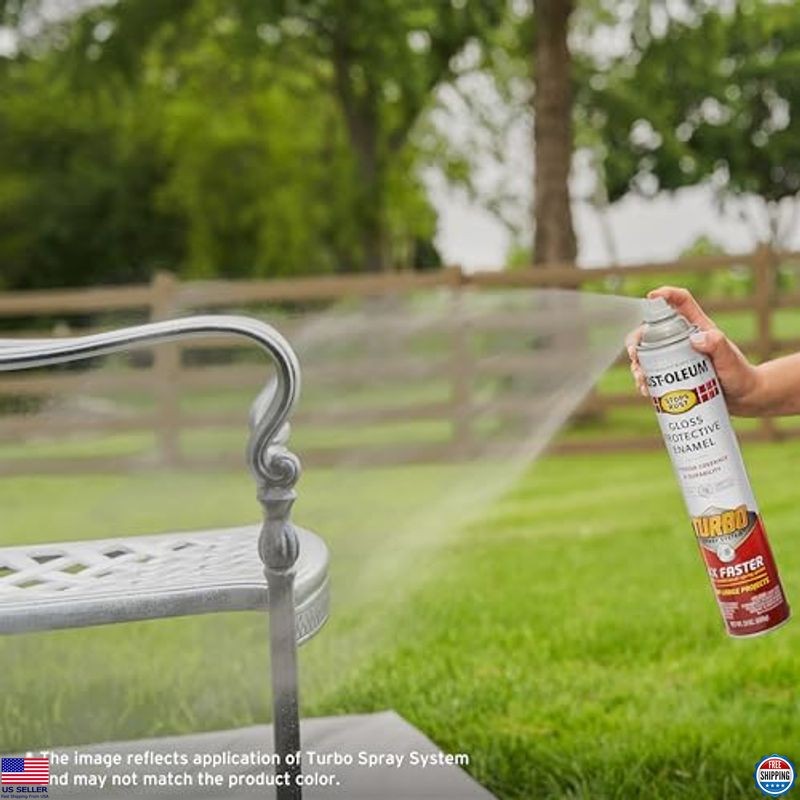 Rust-Oleum Stops Rust Turbo Spray Paint, 24 oz, Gloss Clear, Durable Coating