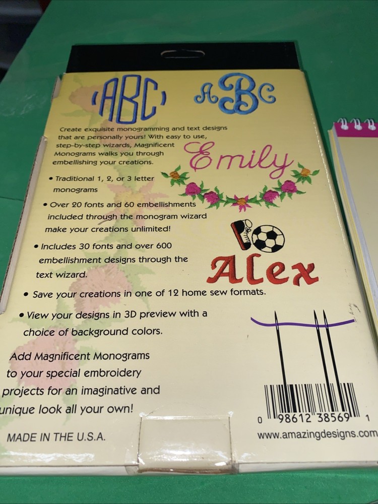 2003 Magnificent Monograms Embroidery Software from Amazing Designs (C3)
