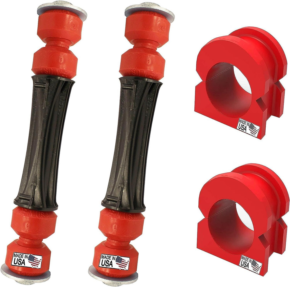 4PC Front Sway Bar Stabilizer Link Kit + CODE RED EXTREME Bushing Kit FITS Escal