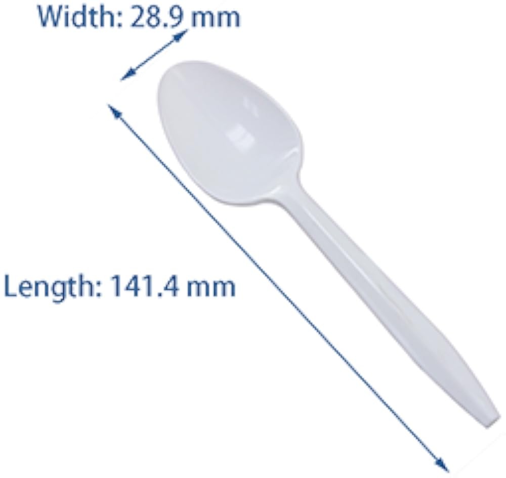 U2008W PP Medium-Weight Disposable Teaspoon, White