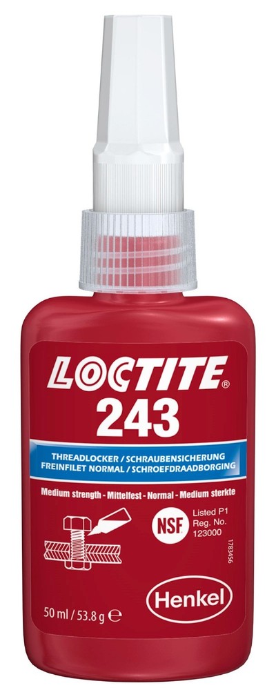Loctite 243 Blue Threadlocker Medium Strength Adhesive for Metal Fasteners