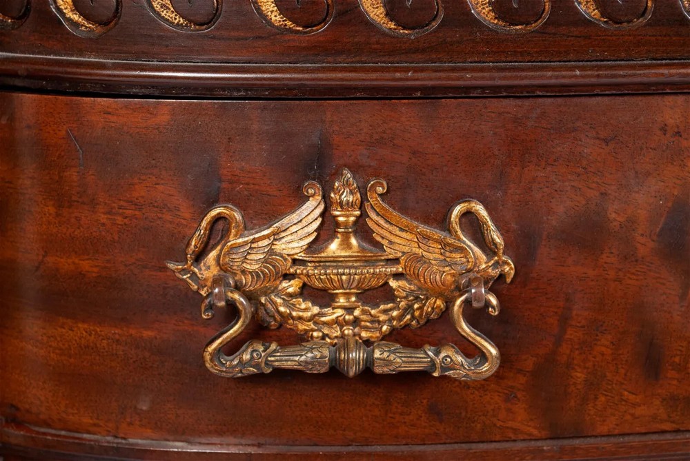 Breakfront Buffet, Neoclassical Style, Continental, Mahogany, Circa 1900s!