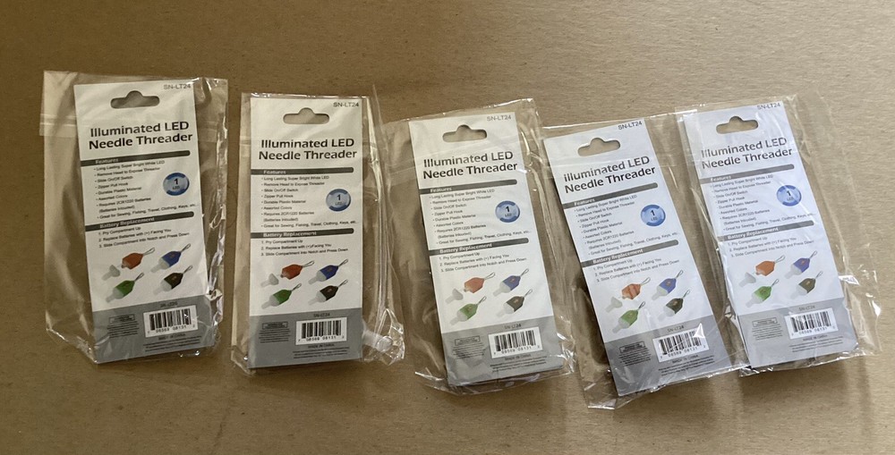 Lot Of 5 SE Illuminated LED Needle Threader
