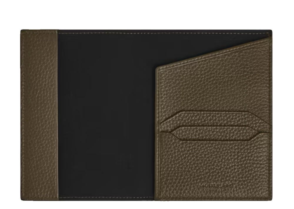 MONTBLANC SOFT GRAIN Passport holder - KHAKI LEATHER