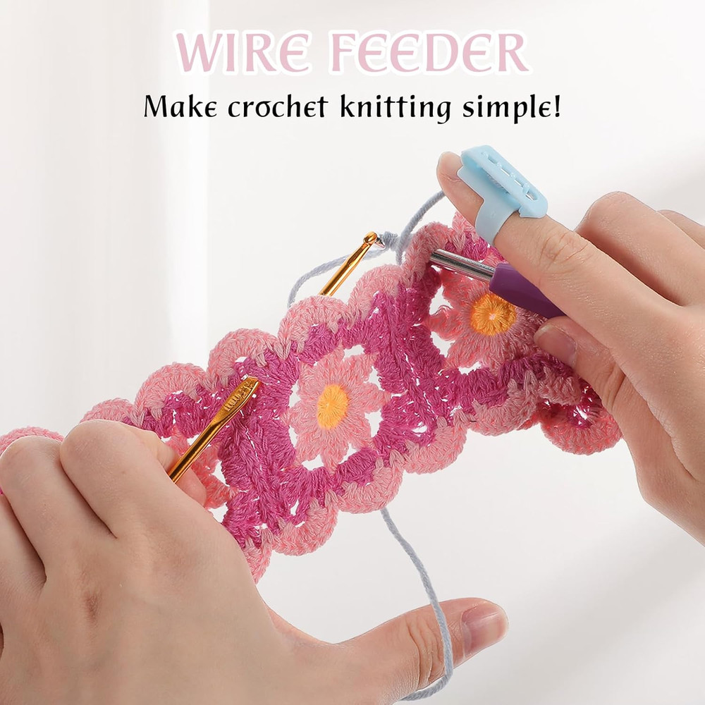 16Pcs Yarn Guide Finger Holder Knitting Thimble Tool Plastic Yarn Guide Separate
