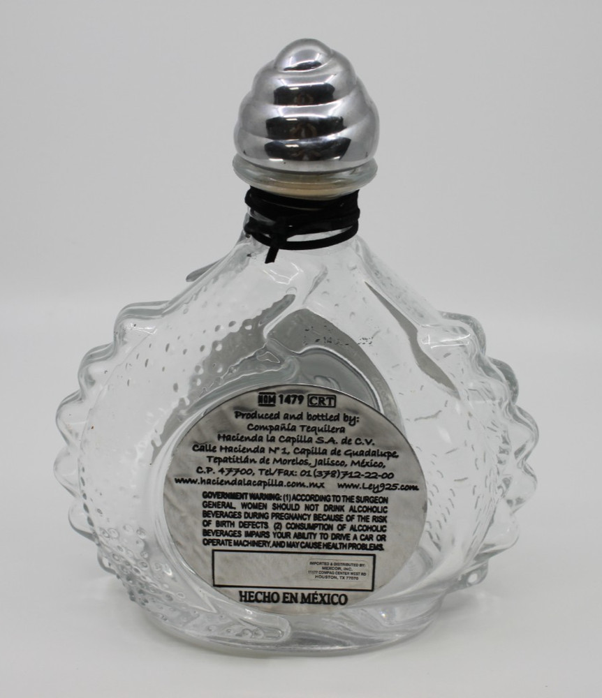 Tequila Ley .925 Tequila Silver Blanco Empty Bottle & Box Dragon Design 750ml