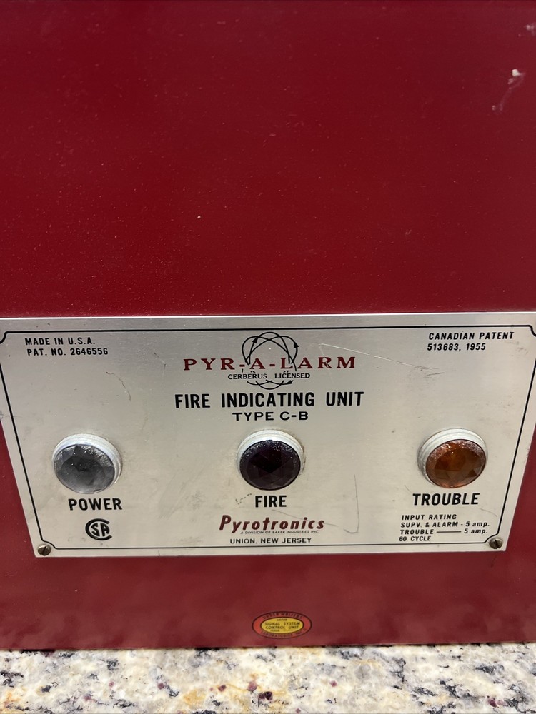 Vintage RARE! Pyrotronics Pyr-A-Larm C-B Fire Alarm Control Panel #2