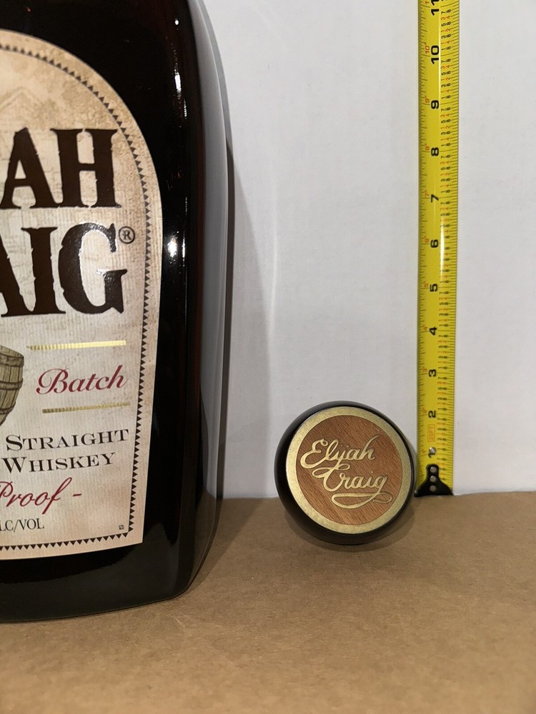 Elijah Craig Small Batch Bourbon Bottle Pre-fire Empty Display 17" 5 Qt Fillable