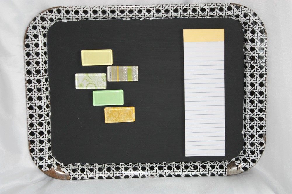 Repurposed Message Center Chalkboard Includes Magnets & Magnetic Notepad