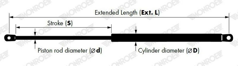 Gas Spring, boot/cargo area MONROE ML6512