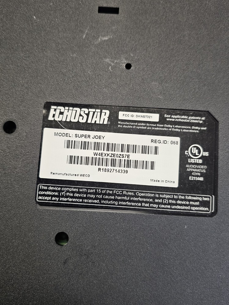 Dish Network Super Joey receiver. Powers On, Untested...