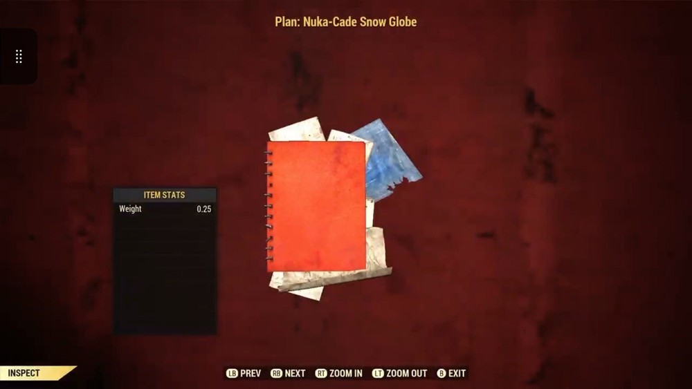 (Xbox) Nuka-Cade Snow Globe Plan