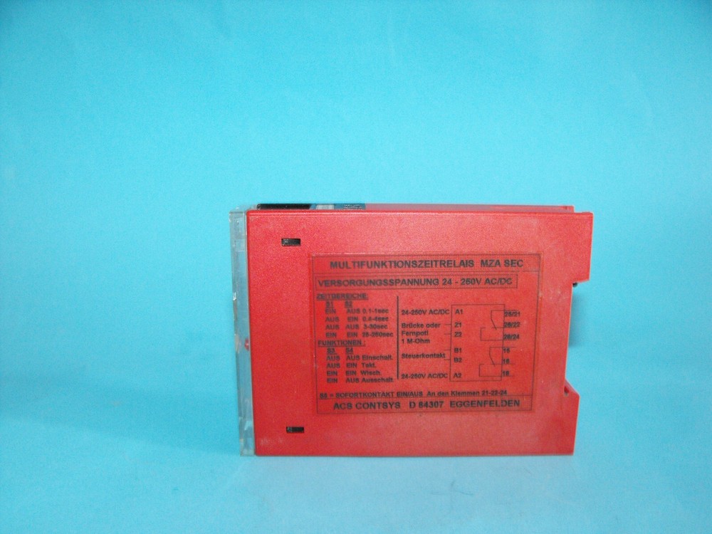 ACS Contsys MZA SEC.Multi Function Time Relay 0.1s -250sec.USED