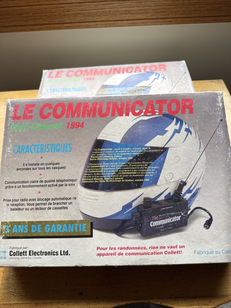 Lot (2) Collett Electronics 1994 Multi-Channel Helmet Communicator / Untested