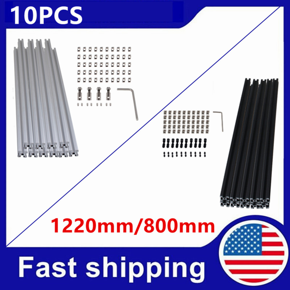 10pcs T Type / V Type 2020 Aluminum Extrusion Profile Anodized Linear Rail Guide