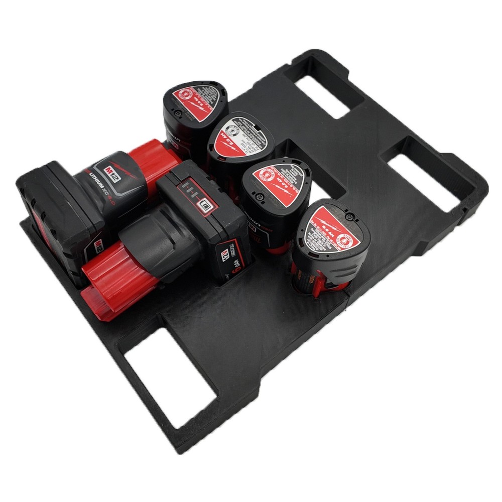 M12 Mixed Battery Organizer for Milwaukee Compact Packout insert
