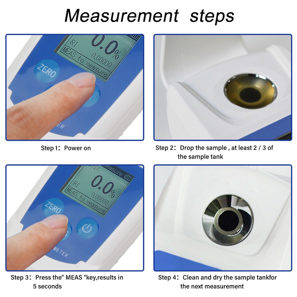 High 0-55% Digital Refractometer Meter Automatic I0G7
