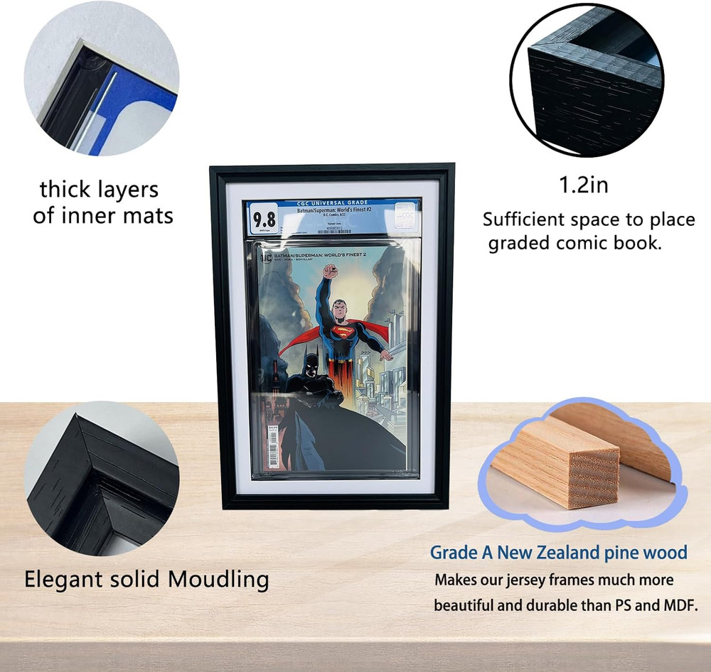 trlry Single Graded Comic Book Frame for Standard CGC Graded Comic Books,Soli...