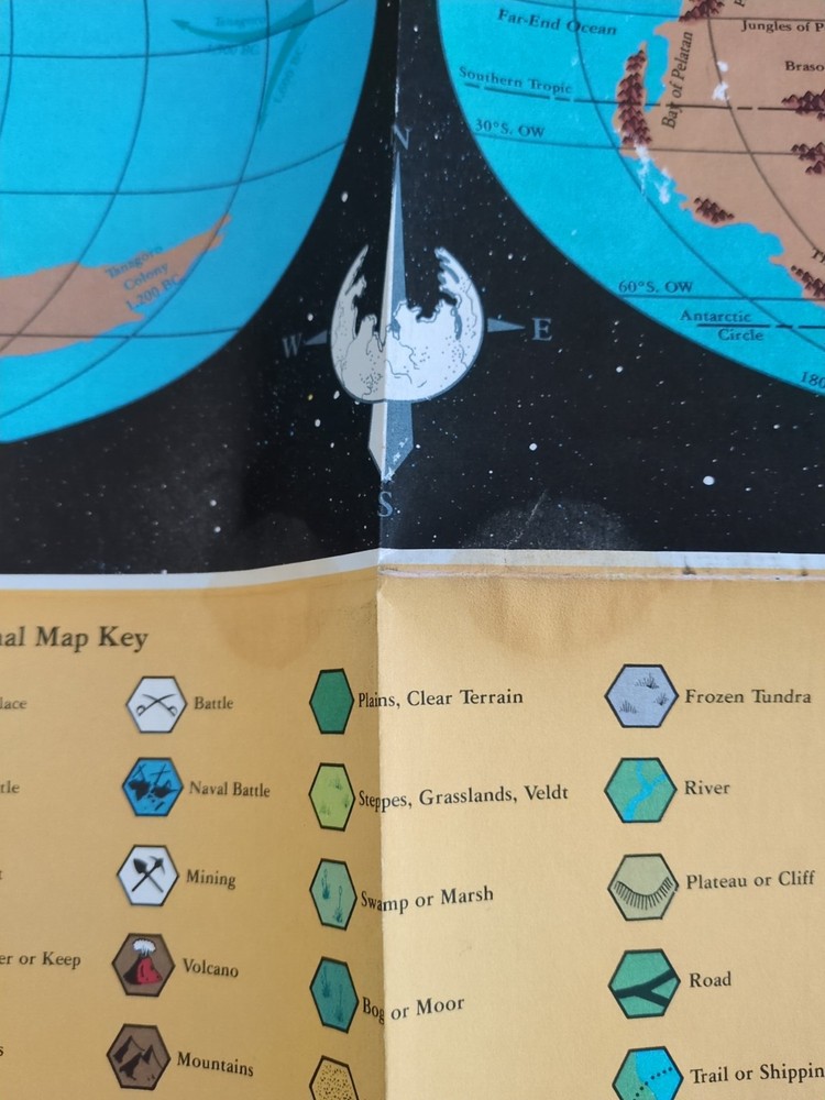 TSR 1990 Dungeons And Dragons Hollow World Outer-World Precataclysmic Map