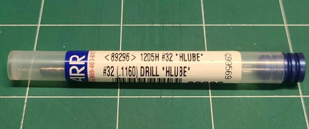 Regular-Point Drill Bits - Regular Length Carbide (Wire Gauge #32 )