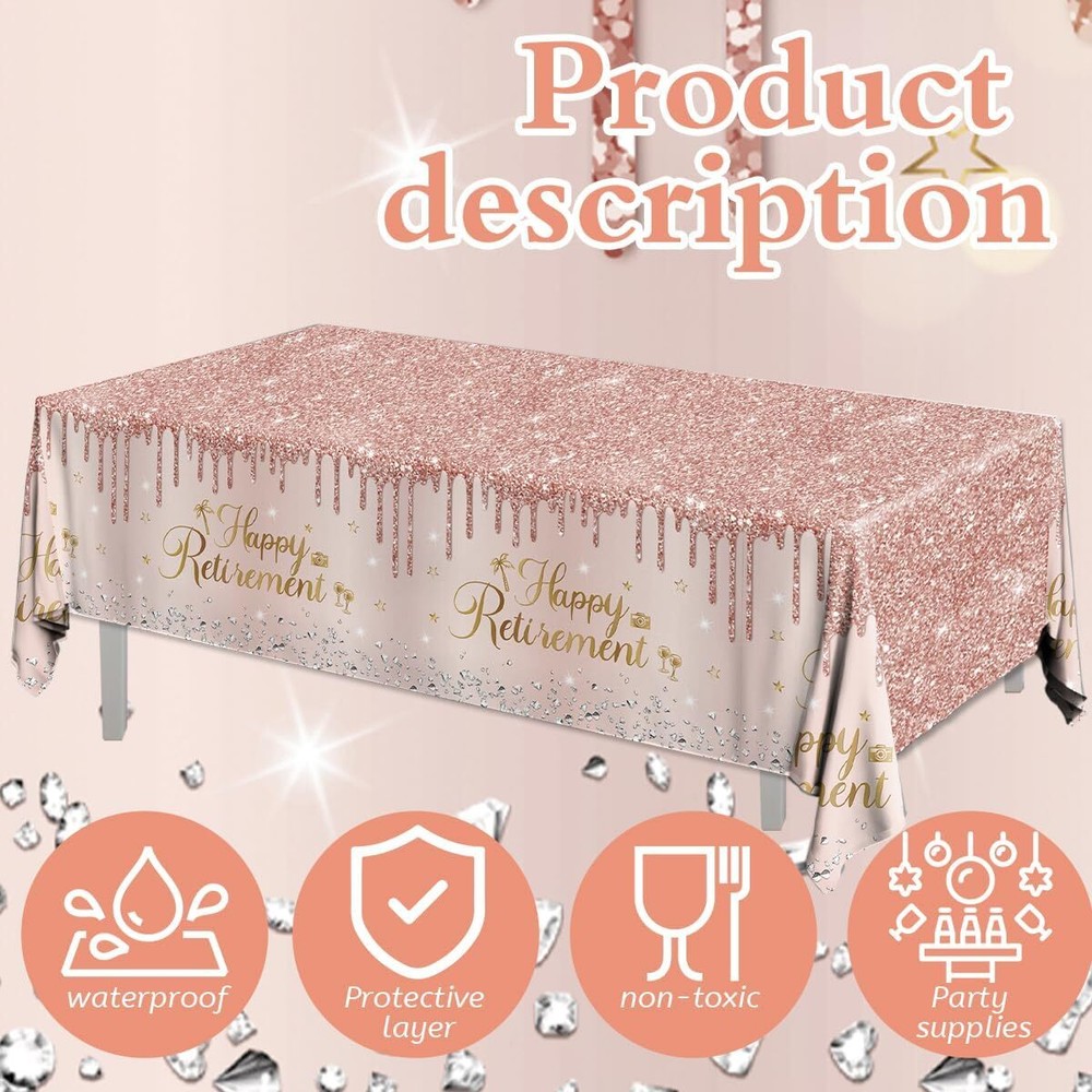 3pcs Happy Retirement Tablecloths Party