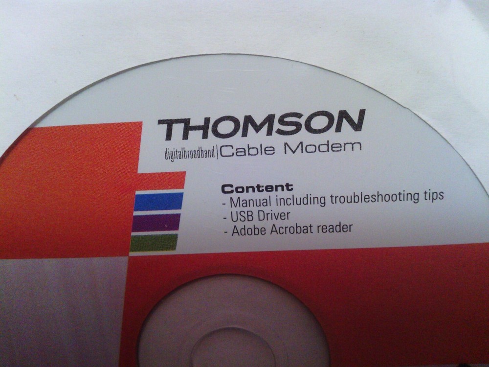 Thomson Digital Broadband Cable Modem CD Software disc. Never used. EX cond