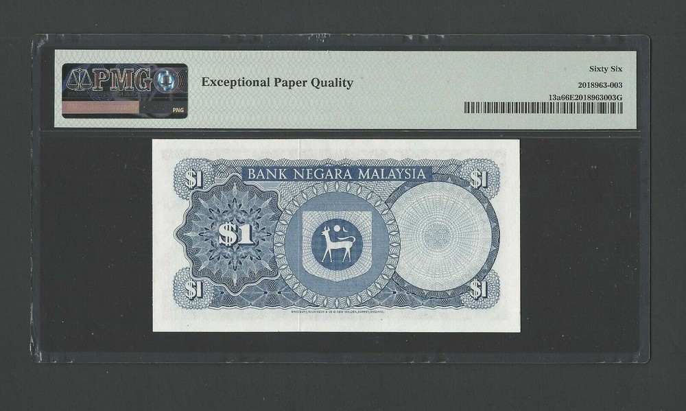 Malaysia One Ringgit ND(1976) P13a Uncirculated Grade 66