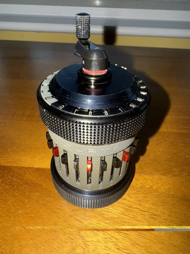 Curta calculator  Type 2 w/can, rare