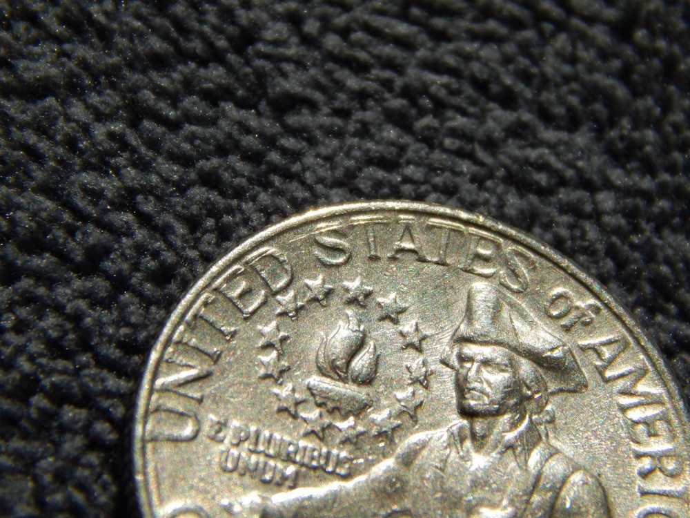 Bicentenial Quarter No Mint Mark Multiple Errors Reverse Side and Obverse side