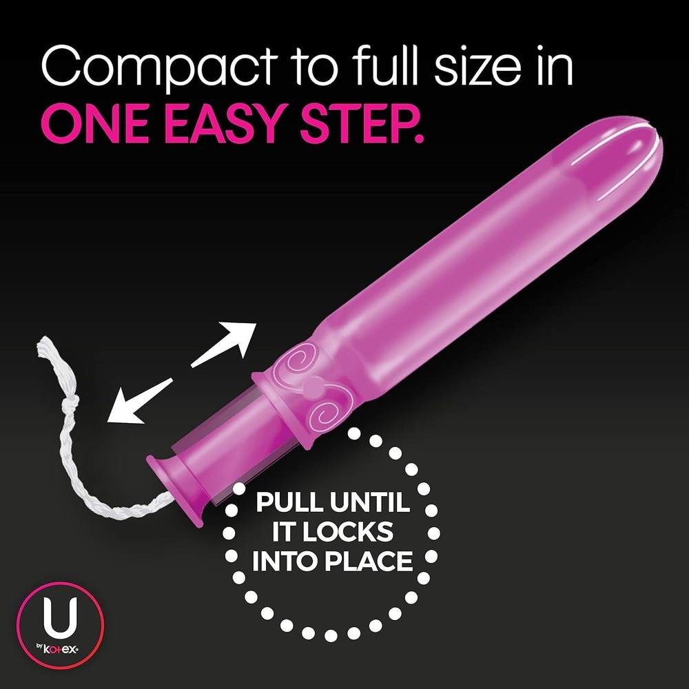 Pack 2 U By Kotex Click Compact Tampons, Regular/Super/Super Plus, 30 Each
