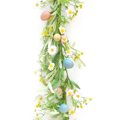 5FT Easter Garland Faux Spring Vine with Easter Eggs Berries for Rustic 1