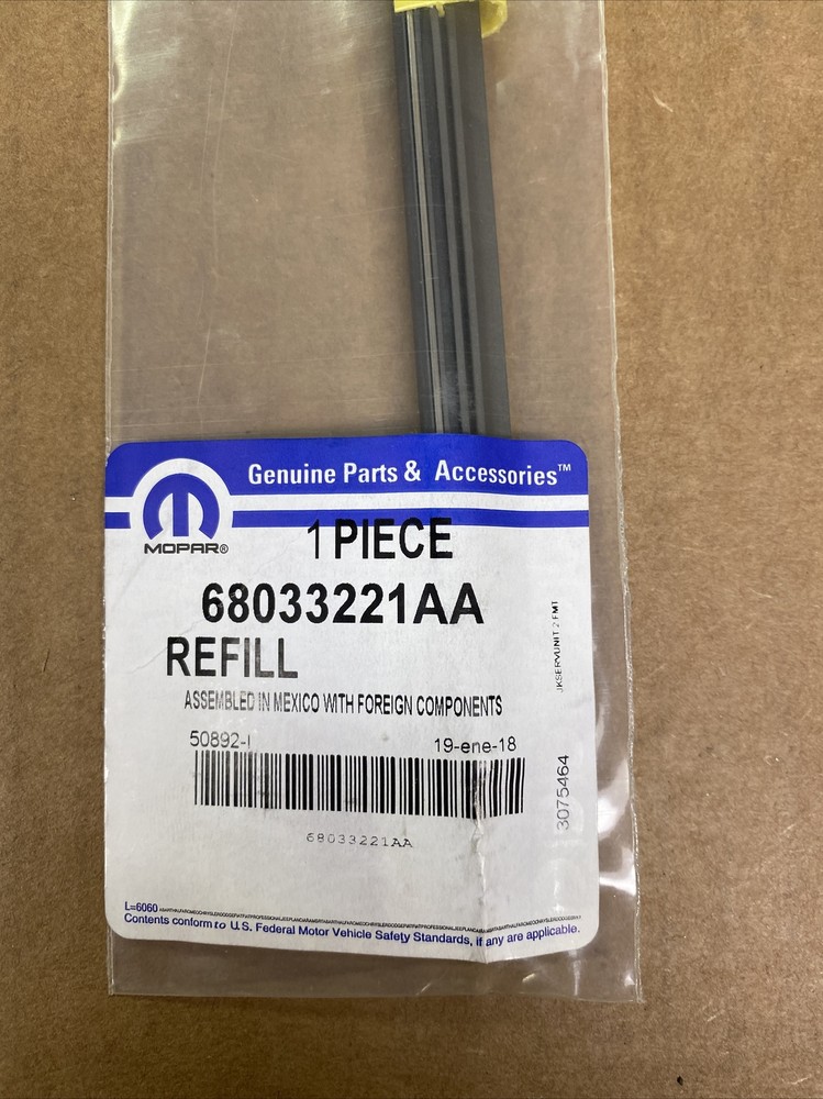 Mopar 68033221AA Wiper Blade Refill Rear