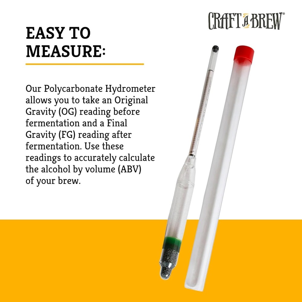 Craft A Brew - Polycarbonate Hydrometer - Triple Scale - Measures Potential...