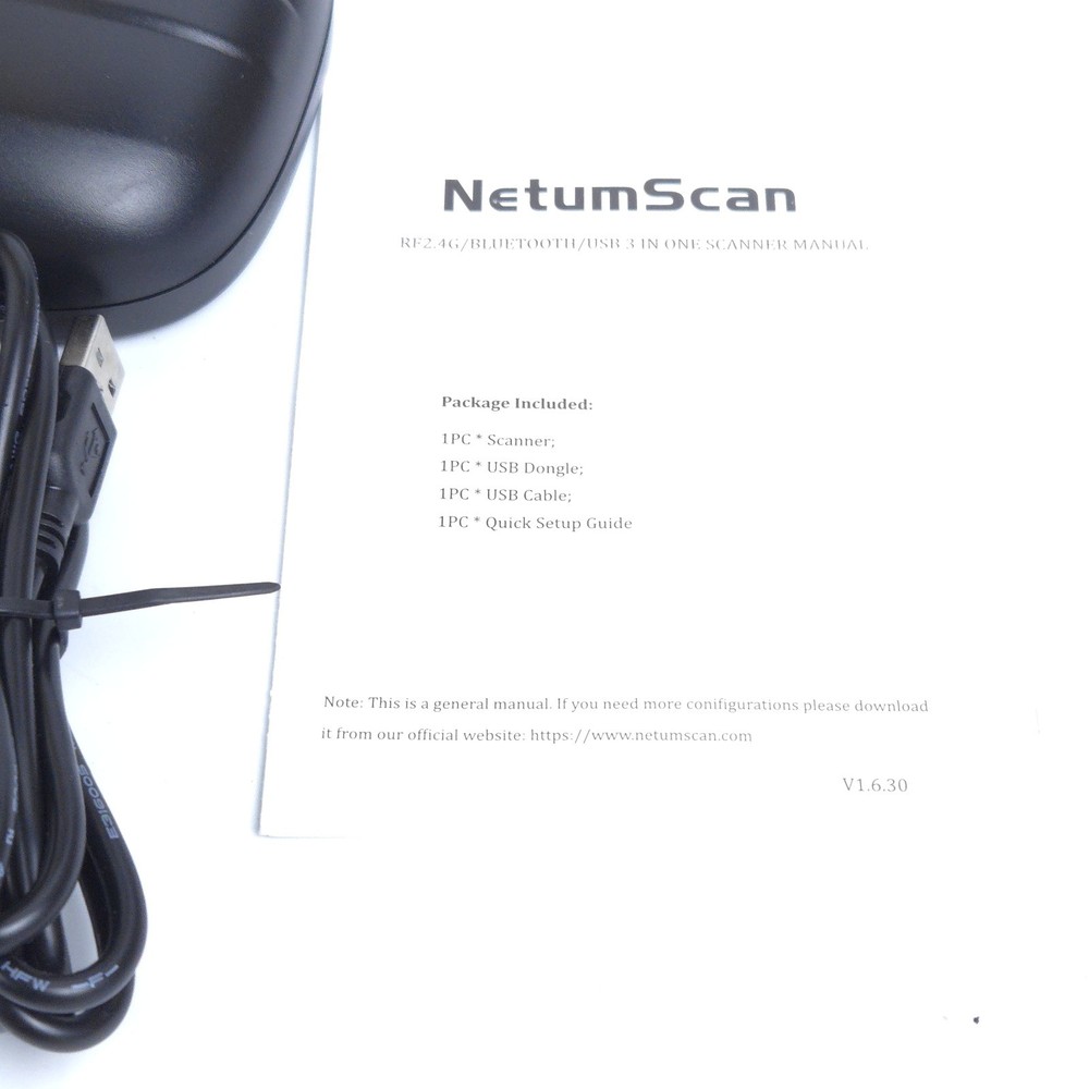 NetumScan NS-1202W Yellow Wireless Barcode Scanner With Charging Cradle