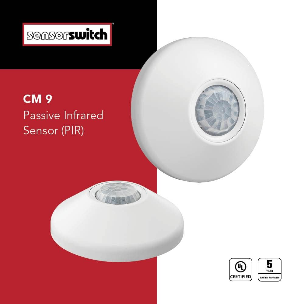 Sensorswitch Ceiling Motion Sensor, Passive Infrared PIR Occupancy Sensor, 360°