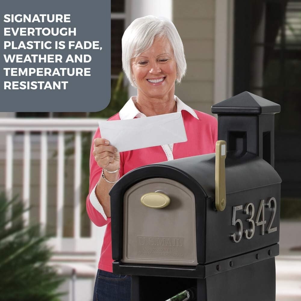 Mailmaster Hudson Mailbox & Post, Weather Resistant, Large Outdoor Mailboxes,...