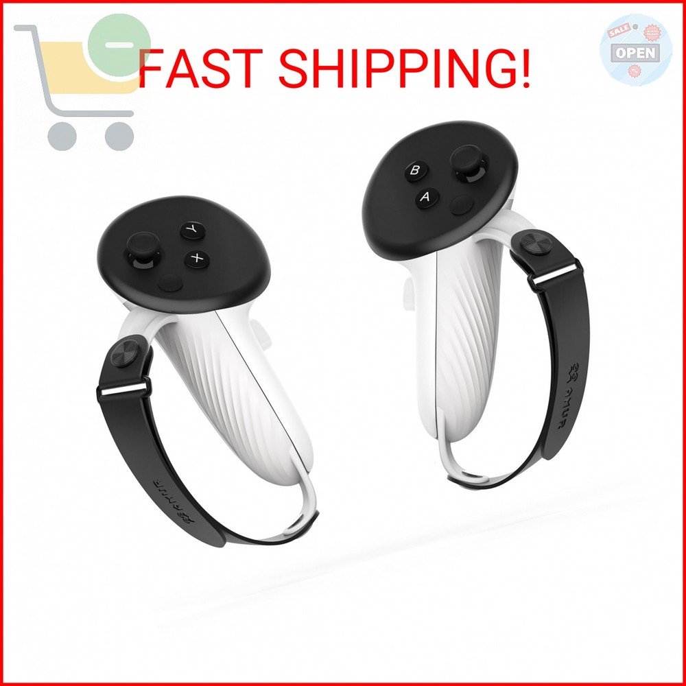AMVR Controller Grips Compatible with Meta/Oculus Quest 3/Quest 3S, Silicone Acc