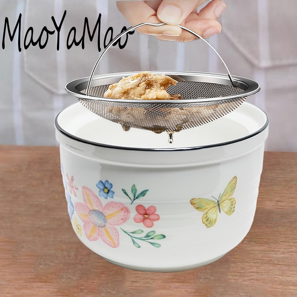 MaoYaMao Ceramic Bacon Grease Container with Medium, Colorful
