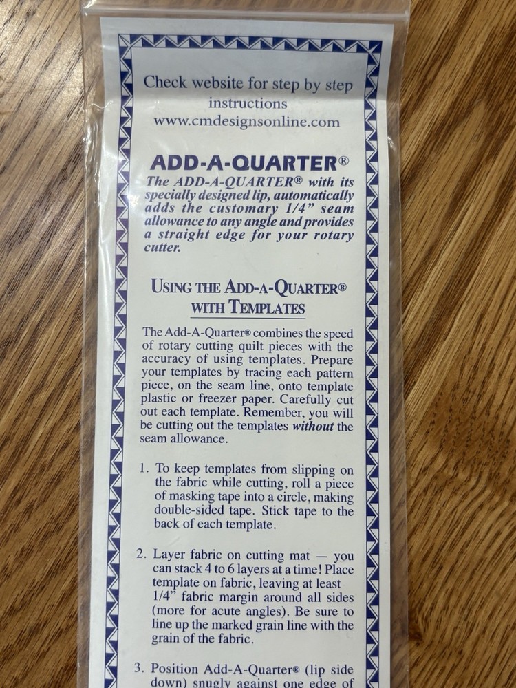 Add-A-Quarter 12” Ruler by CM Designs