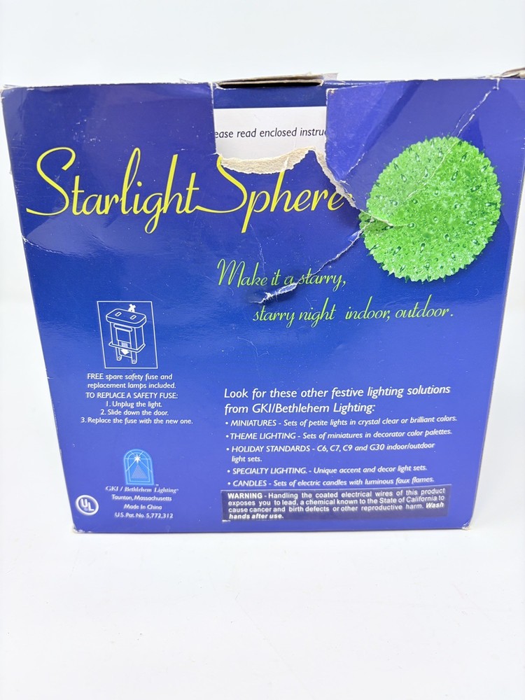 Bethlehem Lighting Starlight Sphere Hanging Christmas Light Ball Green