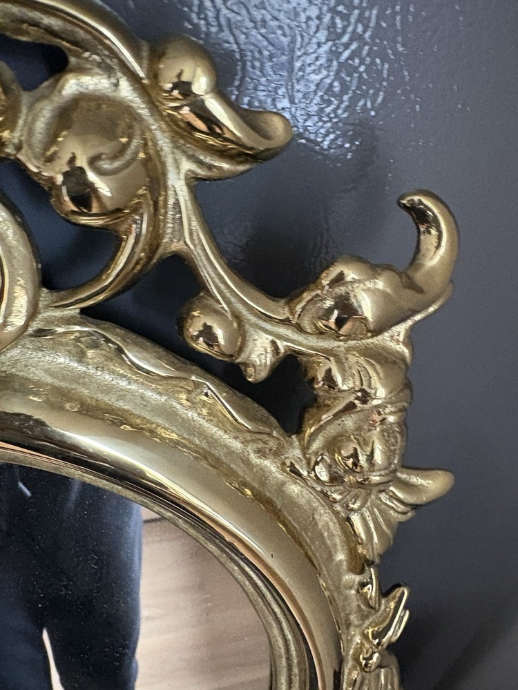 CIVIL WAR ERA SOLID BRASS EAGLE FEDERAL SHIELD MIRROR FRAME VINTAGE