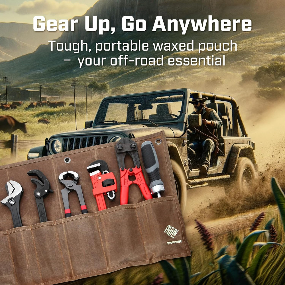 Tool Pouch, Roll-Up Storage Bag for Hand Tools & Wrenches