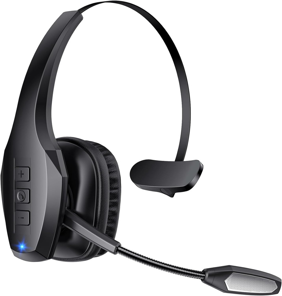 Trucker Bluetooth Headset, Wireless Headset with Mic, Bluetooth Headsets with Du